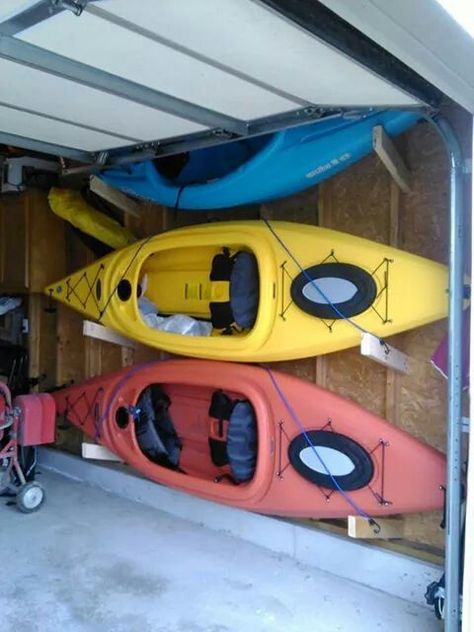 Garage kayak storage. Kayak Storage Garage, Canoe Storage, Garage Organization Systems, Kayak Storage Rack, Kayak Trailer, Kayak Storage, Kayak Rack, Kayaking Gear, Kayak Camping