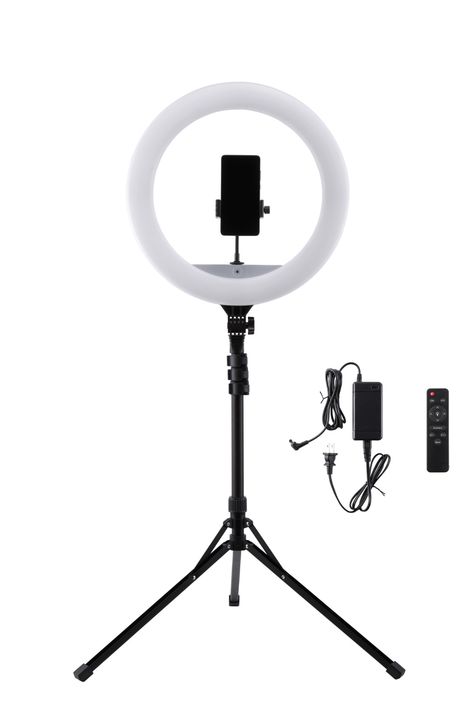 Buy Vivitar 18-Inch LED Ring Light Set, Adjustable 63-Inch Stand, Wireless Remote, Locking Phone Cradle, Soft Carry Case, USB Charging Port at Walmart.com Selfie Ring Light, Charger Stand, Perfect Gif, Light Ring, Tripod Stand, Led Ring Light, Video Lighting, Led Ring, Ring Light