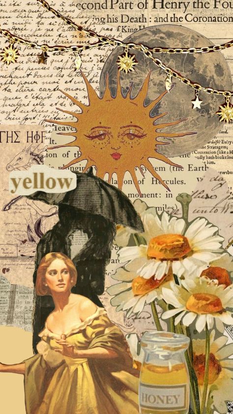 #yellow #yellowaesthetic #aesthetic #wallpaper #pretty #moodboard #paper #papercollage Aesthetic Wallpapers Yellow, Sun Iphone Wallpaper Aesthetic, Yellow Moodboard Painting, Yellow Painting Aesthetic, Yellow Art Aesthetic, Aesthetic Sun Wallpaper, Yellow Vintage Aesthetic, Yellow Background Wallpapers, Yellow Collage Wallpaper