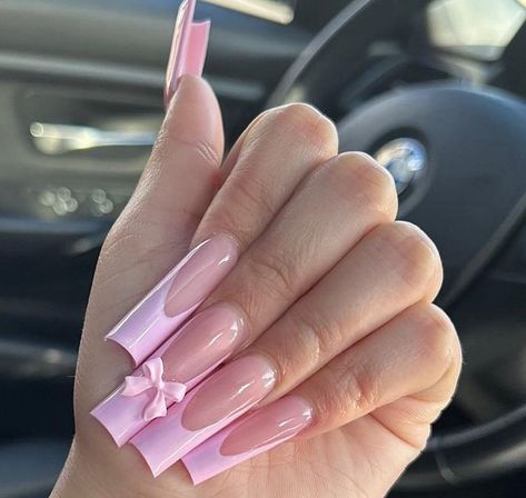 Unghie Nail Art, Pink Powder, Girly Acrylic Nails, Blush Nails, Hello Kitty Nails, Pretty Gel Nails, Long Square Acrylic Nails, Bling Acrylic Nails, Gradient Nails