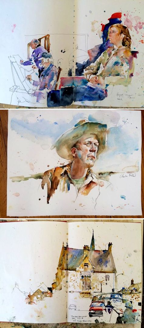 Charles Reid, Moleskine Art, Sketch Journal, Watercolor Journal, Artist Sketchbook, Watercolor Sketchbook, 수채화 그림, Watercolor Artists, The Medium