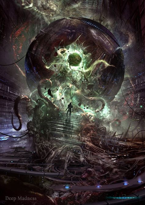 Sphere Box Artwork for Deep Madness by https://www.deviantart.com/lordigan on @DeviantArt Eldritch Madness, Madness Art, Box Artwork, Lovecraft Art, Lovecraftian Horror, Cosmic Horror, Alien Concept Art, Monster Concept Art, Deviant Art