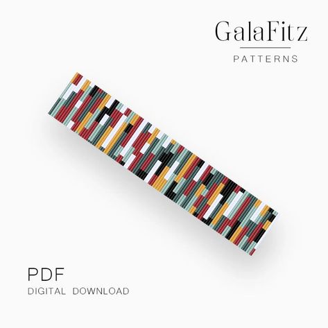 Colored Noise Bead Loom Pattern, Abstract Lined Looming Pattern for Bead Loom Bracelet Making, Miyuki Bracelet, Instant Download /BL0323/ - Etsy Canada Bead Loom Bracelet, Bracelet Miyuki, Bead Loom Pattern, Miyuki Bracelet, Loom Bracelet, Loom Pattern, Bead Loom Bracelets, Bead Loom, Loom Bracelets