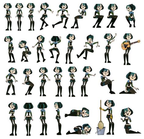 Total Drama Gwen, Character Turnaround, Drawing Ideas List, Person Drawing, Body Base Drawing, Oc Drawings, Drawing Exercises, Island Art, Total Drama Island