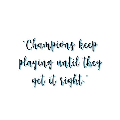 "Champions keep playing until they get it right." - Billie Jean King ✨  #champions #motivational #quote #wednesday Champion Quotes, Billie Jean, Billie Jean King, Motivational Quote, Get It, Motivational Quotes, Quotes