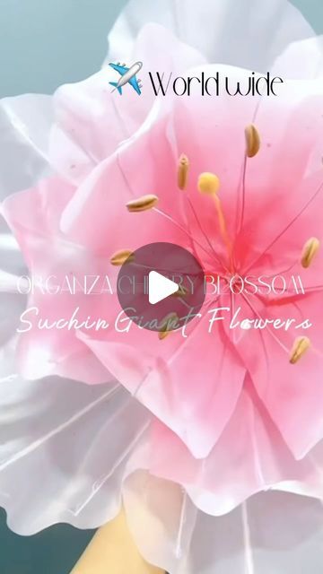 Hoa Giấy Suchin | Suchin Giant Flowers on Instagram: "Giant Flowers | How to make a giant organza peach blossom. If you want to buy our flowers, we can deliver them to any place in the world❤️" Wedding Shower Food, Crepe Paper Flowers Diy, Organza Flowers, Crepe Paper Flowers, Shower Food, Giant Flowers, Peach Blossom, Paper Flowers Diy, Peach Blossoms