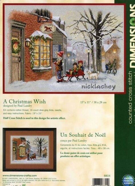 Dimensions Cross Stitch, Cross Stitch Landscape, Xmas Cross Stitch, Cross Stitch For Kids, Cross Stitch Christmas, Winter Cross Stitch, Cross Stitch Books, Christmas Wish, Cross Stitch Love