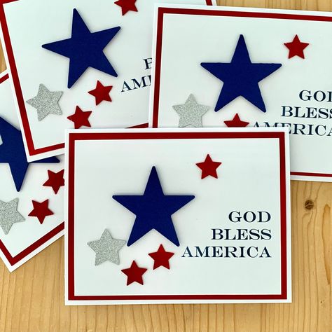 Independence Day Card, 3d Stars, American Card, Military Cards, Birthday Card Drawing, Veteran's Day, Hand Made Greeting Cards, Design Card, Making Greeting Cards