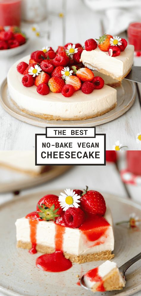 No-Bake Vegan Cheesecake Lactose Free Cheesecake, Plant Based Cheesecake, Lactose Free Desserts, Dairy Free Dessert Easy, Lactose Free Cheese, Vegan Tarts, Caramel Dessert Recipes, Gluten Free Dairy Free Dessert, Vegan Chocolate Recipes