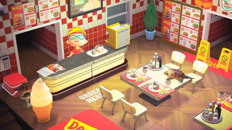 TomatatoroAC on Twitter: "Denny’s: before & after… " Animal Crossing Town Tune, Mcdonald's Restaurant, Animal Crossing Qr Codes Clothes, Qr Codes Animal Crossing, Nerdy Gifts, New Animal Crossing, Animal Crossing Game, Food Chain, Animal Crossing Qr