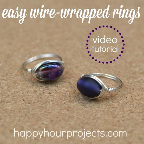 Wire Tutorials, Wrapped Rings, Diy Ring, Bijoux Fil Aluminium, Wire Jewelry Tutorial, Ring Tutorial, Jewelry Pliers, Wire Wrapped Ring, Diy Wire Jewelry