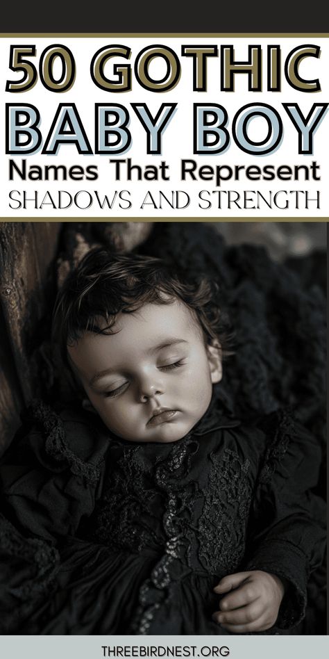 Shadows and Strength: 50 Gothic Boy Names with Dark Charm - This Little Nest
Gothic boy names that show strength and character. 50 names to pick from with meaning, names origins, and details. Pick the gothic name for your little boy that you love! 
gothic boy names, gothic names, gothic aesthetic, goth aesthetic, gothic culture, goth culture, children's names that are gothic, boy names list, unique boys names list, baby names list, interesting baby names. cool boy names, weird boy names. Scary Boy Names, Badass Boy Names List, Spooky Names Ideas, Mystical Boy Names, Witchy Boy Names, Dark Baby Names, Gothic Boy Names, Mystical Names For Boys, Bad Boy Names