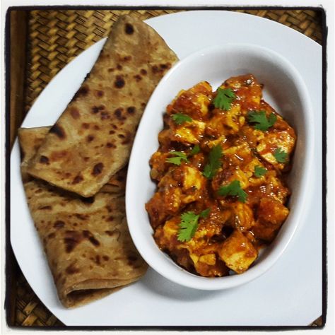 KADHAI/KARAHI PANEER WITH AJWAIN PARATHA ( INDIAN COTTAGE CHEESE SERVED WITH CAROM SEEDS BREAD) Karahi Paneer, Seeds Bread, Carom Seeds, Seed Bread, Cheese Serving, Cottage Cheese, Paneer, Seeds, Cottage