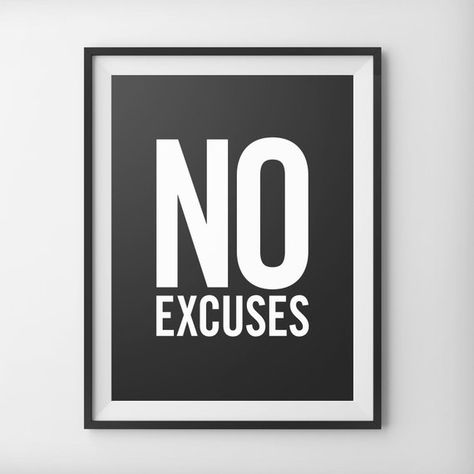 No Excuses Inspirational Quote Motivational Quote Fitness | Etsy Gym Branding, Motivation Posters, Fitness Poster, Fitness Wallpaper, Gym Poster, Gym Quotes, Zoro Roronoa, Gym Interior, Poster Typography