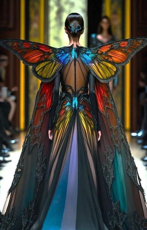 Butterfly Gown, Butterfly Fashion, Fantasy Dresses, Creative Freedom, Fantasy Gowns, Fantasy Costumes, Butterfly Dress, Dreamy Dress, Fantasy Dress