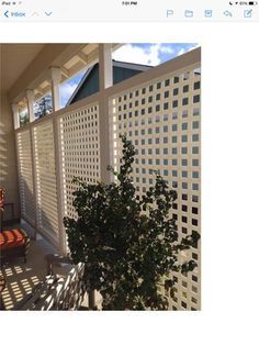 White Vinyl Square Privacy Lattice Privacy Porch, Porch Lattice, Privacy Lattice, Lattice Patio, Lattice Garden, Lattice Panels, Small Pergola, Patio Privacy Screen, Privacy Wall