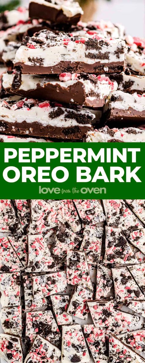 Oreo Candy, Christmas Peppermint Bark, Oreo Bark, Peppermint Treats, Peppermint Bark Recipes, Candy Bark, Bark Recipe, Almond Bark, Oreo Dessert