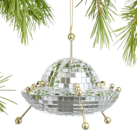 You'll love the Silver and Gold Disco UFO Ornament at World Market. Browse our entire collection of Christmas Ornaments, available online or at one of our 270+ stores. Diy Vintage Decor, Pink Christmas Decorations, Holiday Humor, World Market, Silver And Gold, Pink Christmas, Modern Vintage, Ariana Grande, Vintage Christmas