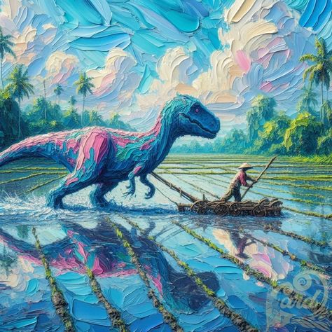 https://card9.com/ai/painting-paddy-with-dinosaur Dinosaur Oil Painting, Dinosaur Painting Ideas, Wall Drawing Ideas, Dinosaur Painting, Dinosaur Drawing, Wall Drawing, Art Classroom, Gouache Painting, Oil Pastel