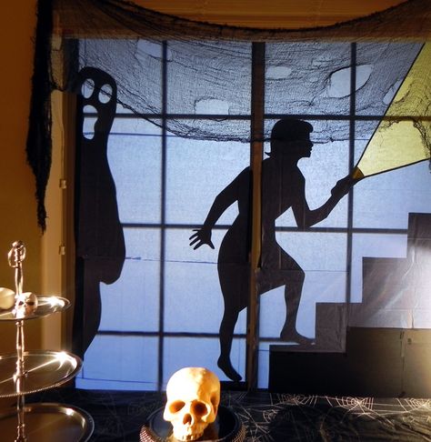 Halloween Basement, Spy Silhouette, Nancy Drew Party, Hidden Staircase, Kelly Brown, Nancy Drew Books, Halloween Party Ideas, Halloween Spooktacular, Halloween Window