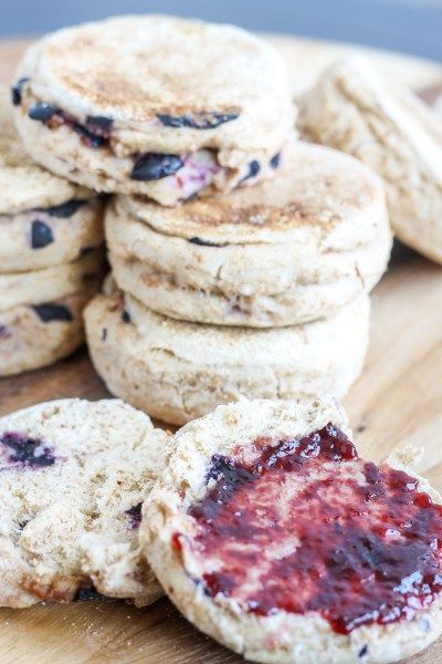 Blueberry English Muffin, Muffins With Blueberries, Muffins Homemade, Crumpet Recipe, Sourdough English Muffins, English Muffin Recipes, Whole Wheat Sourdough, Homemade English Muffins, Nooks And Crannies