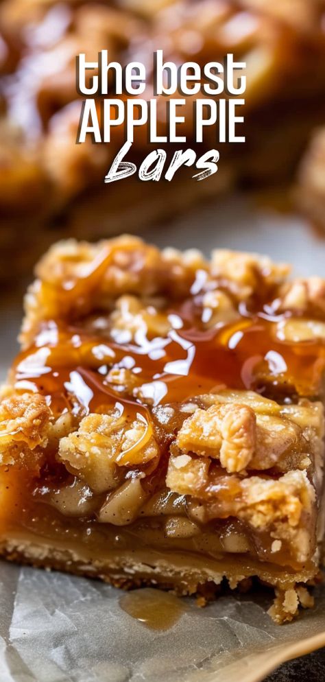 Caramel Apple Pie Bars [75 Minutes] – Chasety Cinnamon Apple Bars Recipe, Apple Caramel Bars Recipes, Fall Desserts Caramel, Apple Caramel Bar, Apple Caramel Dessert Recipes, Apple Carmel Bar, Caramel Apple Slice Bar, Fall Parfait Desserts, Salted Caramel Apple Pie Bars