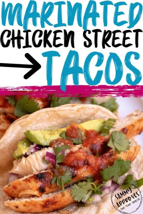 Marinated Chicken Tacos Recipe | Easy Grilled Street Tacos Homemade Chicken Marinade, Best Grilled Chicken Marinade, Chicken Street Tacos, Chicken Tacos Recipe Easy, Street Taco Recipe, Chicken Tacos Recipe, Lime Chicken Tacos, Grilled Chicken Tacos, Chicken Tacos Easy