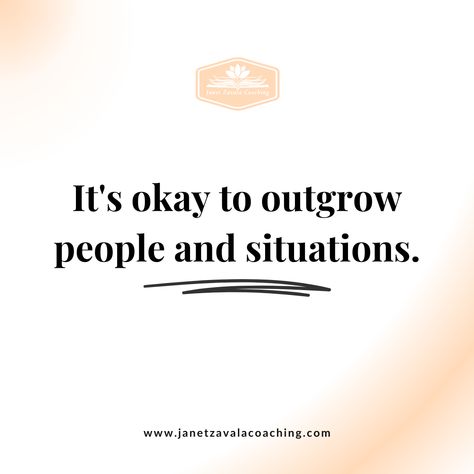 Remember, it's okay to outgrow people and situations. It's a part of life and a sign that you're growing and evolving. 🌱💫 #janetzavalacoaching #lifecoach #careercoach #motivation #midlife #womenempowerment #motivation #personaldevelopment #careerdevelopment #transformation #lifecoaching #workshops #goalsetting #lifecoaching Outgrow People, Career Coach, It's Okay, Career Development, Setting Goals, A Sign, Inspirational Quotes Motivation, Inspirational Quote, Its Okay