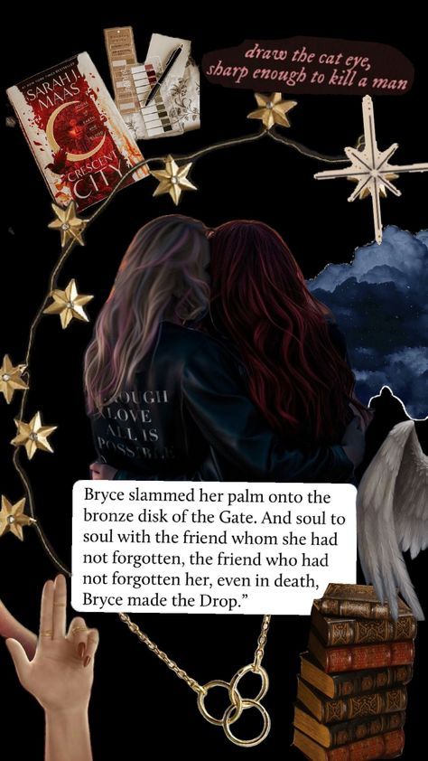 Bryce and Danika wallpaper #crescent city #sarahjmaas Crescent City Sarah J Maas Aesthetic, Crescent City Aesthetic Wallpaper, Crescent City Wallpaper, Bryce And Danika, Hunt Athalar, Sjm Books, Book Background, Book Things, City Wallpaper