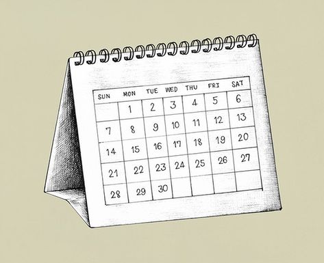 Hand-drawn desk calendar illustration | free image by rawpixel.com Calender Illustrations, Calendar Sketch, Desk Calendar Illustration, Calendar Drawing, Calendar Clipart, Calendar Illustration, Calendar Png, Guitar Drawing, Time Icon