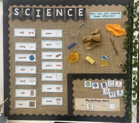 Hessian Classroom, Classroom Displays Ks2, Ks1 Science, Working Wall Display, Ks1 Classroom, Science Inspiration, Year 2 Classroom, Science Materials, Classroom Display Boards