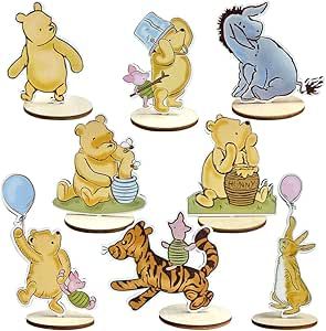 16 Pcs Classic Winnie Wood Table Centerpieces Pooh Bear Cutout Shapes Creatures Table Topper for Baby Shower Birthday Decorations Supplies Winnie The Pooh Baby Shower Table Decor, Wood Table Centerpieces, Baby Shower Table Decorations, Pooh Baby, Nursery Room Inspiration, Baby Shower Table, Kids Gift Guide, Wooden Animals, Pooh Bear