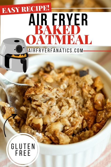 Air Fryer Peanut Butter Banana Baked Oatmeal, Banana Oatmeal Airfryer, Baked Oatmeal In Air Fryer, Air Fryer Baked Oatmeal Cups, Air Fryer Oatmeal Recipes, Baked Oatmeal Banana, Sauteed Chicken Recipes, Air Fryer Oatmeal, Breakfast Air Fryer