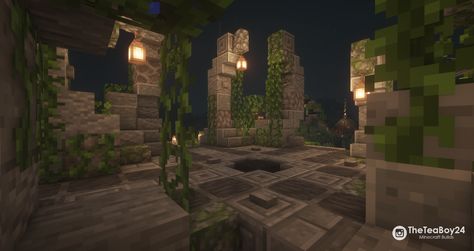 Ruins Minecraft Ideas, Minecraft Ruins Building, Minecraft Jungle Ruins, Minecraft Altar, Minecraft Liminal, Minecraft Ruined Portal, Minecraft Ruins, Random Decorations, Houses Minecraft