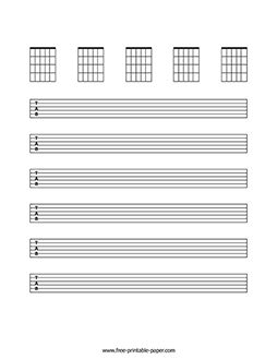 Download this printable blank guitar sheet music consisting of guitar chords and tab staffs. The perfect guitar sheet music for beginners in PDF format. Blank Guitar Tab Sheet, Blank Sheet Music, Sheet Music Pdf, Acoustic Guitar Music, Music Tabs, Easy Guitar Songs, Guitar Diy, Guitar Tabs Songs, Music Theory Guitar