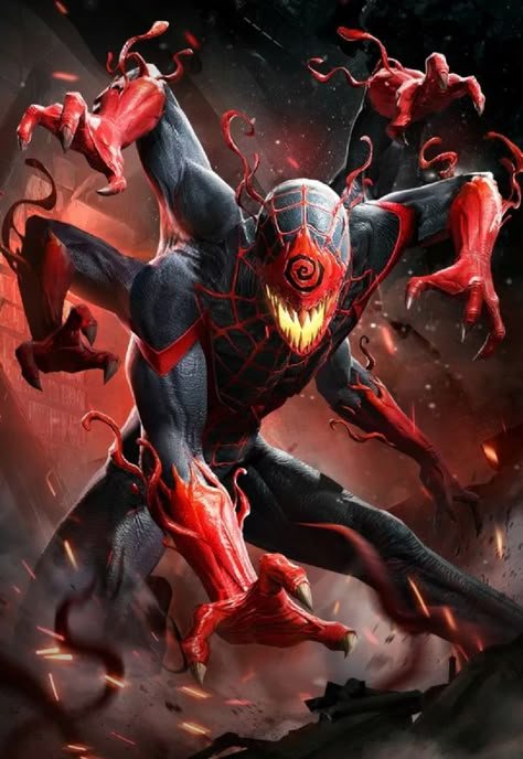 Miles Morales Venom, Symbiote Suit, Symbiote Spider Man, Venom Symbiote, Solgaleo Pokemon, Carnage Marvel, Venom Comics, Symbiotes Marvel, Spider Man Across The Spider Verse