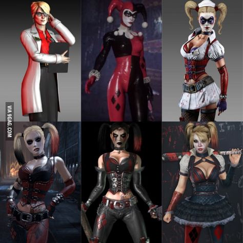 The Evolution of Harley Quinn in the Arkham Series - 9GAG Harley Quinn Game, Harley Quinn Arkham City, Harley Quinn Arkham, Arkham Series, Harley Quinn Halloween, Harleen Quinzel, Harley Quinn Artwork, Gotham Girls, Harley Quinn Comic