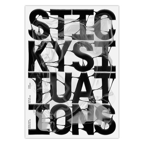 Poster number 490 — Sticky Situations (Repost). Struggling with time today so I have reposted one of my earlier posters. Sticky Typography, Joseph Muller, Typo Poster, Experimental Design, Minimalist Typography, Typography Letters, Reference Photos, Type Design, Art Reference Photos