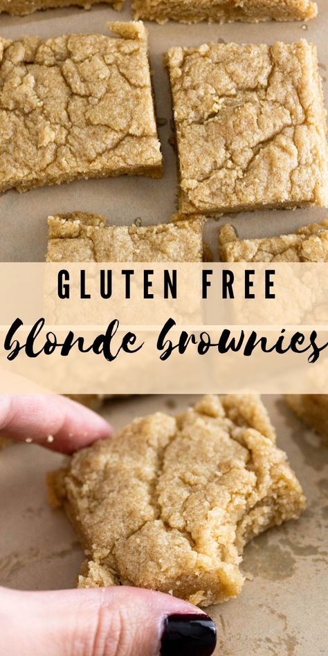 Paleo Blonde Brownies, Easy Gluten Free And Dairy Free Desserts, Gluten Free Vegan Desserts Easy, Gluten Free Recipes Desserts Easy, Gluten Egg Free Desserts, Egg And Gluten Free Desserts, Gluten Free Blondie Bars, Gluten Free Cookie Bars Easy, Gluten Nut Free Desserts