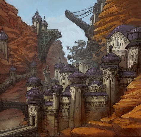 Gnome City Fantasy Art, Kingdoms Of Amalur Reckoning, Fantasy Terrain, Kingdoms Of Amalur, Elder Scrolls Art, Fiction Idea, Best Water Bottle, Best Water, Beautiful Background