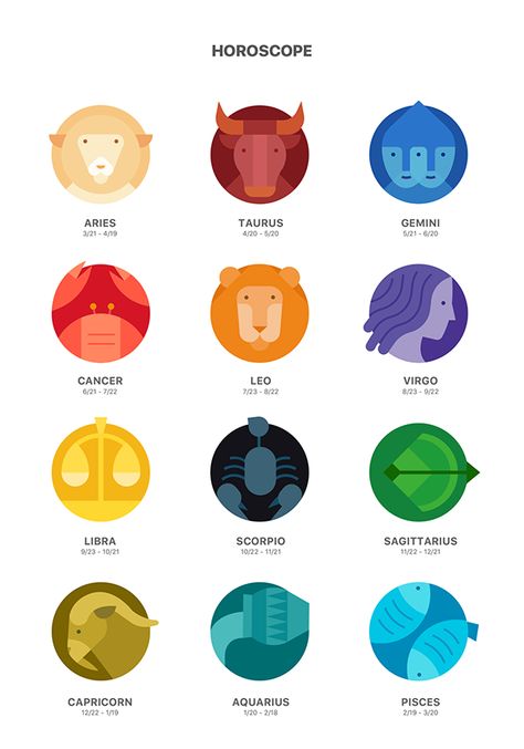 Zoo Pictogram, Horoscope Design, Zodiac Signs Colors, Zodiac Signs Animals, Zodiac Illustration, Zodiac Signs Pictures, Horoscope Art, Astrology Art, Unique Logo Design