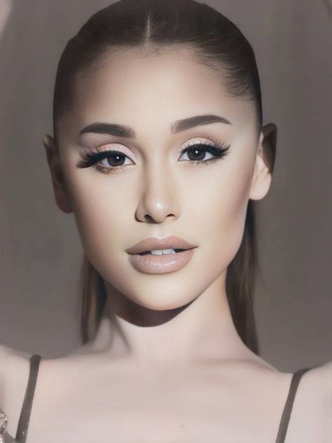 Ariana Nose, Ariana Grande Front Profile, Ariana Grande Face Shape, Aggie Aesthetic, Ariana Grande Face, Ariana Grande Nose, Face Symmetry, Ariana Grande Makeup, Silver Fairy