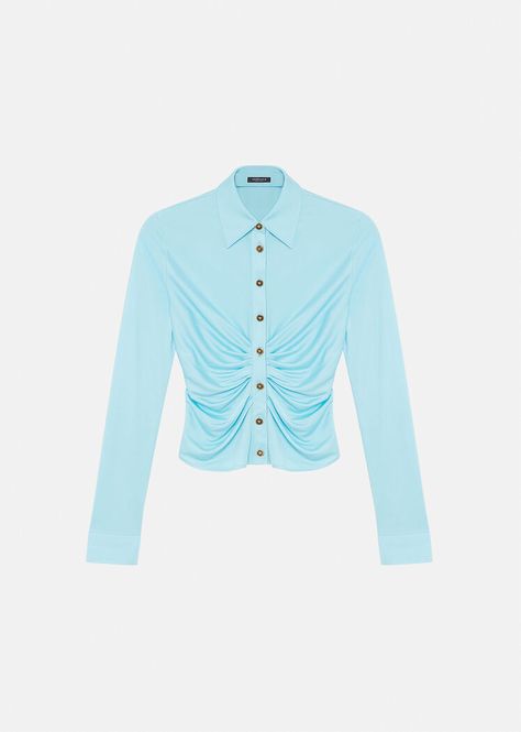 Versace Blouse, Rich Clothes, Luxury Clothes Men, Women Blouses Fashion, Versace Home, Cashmere Blend Sweater, Elegant Shirt, Sweater Sale, Luxury Clothing