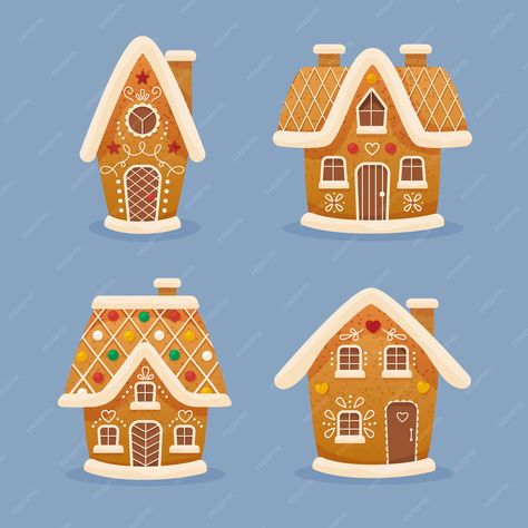 Premium Vector | Gingerbread house collection in flat design Gingerbread House Drawing, Gingerbread House Illustration, Art Motivation, House Illustration, Free Business Card Mockup, House Drawing, Motivational Art, Card Banner, Business Card Maker