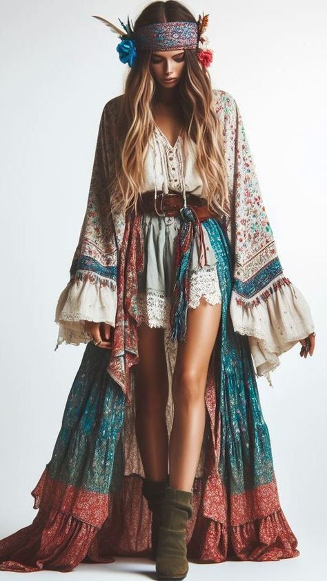 Simplicity never goes out of style. Bohemian outfits celebrate simplicity and carefree elegance. Read on for 20 best Boho style outfits, boho clothings etc. Bohemian Outfits, Cozy Bohemian, Pixie Outfit, Moda Hippie, Look Boho Chic, Boho Chique, Bohemian Style Clothing, Estilo Hippie, Boho Fashion Summer