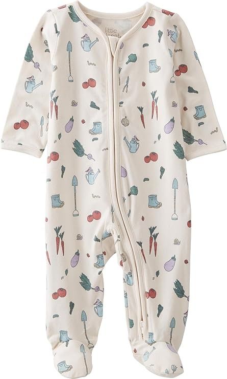 Amazon.com: little planet by carter's Baby 2-Way Zip Sleep & Play Made with Organic Cotton, Veggie Garden Print, 3M : Clothing, Shoes & Jewelry Baby Pajamas, Baby Cover, Garden Print, Activewear Sets, Carters Baby, Cool Graphic Tees, Jumpsuit Shorts Rompers, Veggie Garden, Toddler Boy Outfits