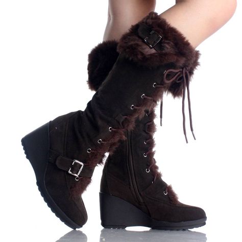 winter boots Ugg Heel Boots, Wedge Fur Boots, Winter Heels Boots, Winter Wedge Boots, Boot Wedges, Shoes Women Winter, Outfit Ideas With Boots, Wedge Winter Boots, Ugg Ugg