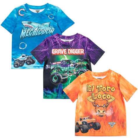 Grave Digger Monster Truck, Grave Digger, Boy Activewear, Friends Season, Cool Monsters, Monster Jam, Soft Clothes, Kids Clothes Boys, Boy Tees