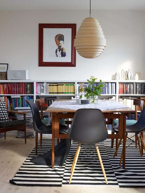 26 Ways To Use IKEA Stockholm Rug For Home Decor Ikea Stockholm Rug, Rug Under Table, Stockholm Rug, Rug Under Dining Table, Billy Bookcases, Ikea Stockholm, Ikea Billy Bookcase Hack, Ikea Billy Bookcase, Ikea Billy