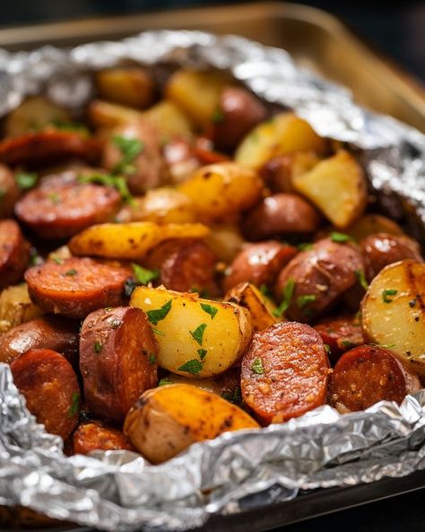 From the very instant I stumbled upon this recipe, I had a feeling it would be phenomenal. And oh boy, was I right! So incredibly tasty! Smoked Sausage And Potato Recipe, Roasted Sausage, Casserole Kitchen, Sausage And Potatoes, Sausage Recipes For Dinner, Smoked Sausage Recipes, Sausage Dinner, Sausage Dishes, Sheet Pan Dinners Recipes